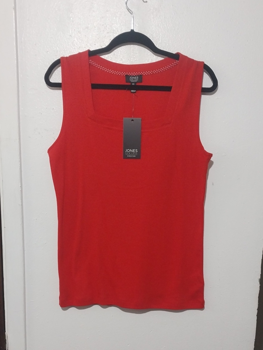 Jones New York Red Square-Neck Tank